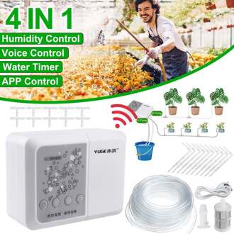4 In 1 10M Smart Wifi Voice App Afstandsbediening Diy Druppelsysteem Automatisch Sproeisysteem Tuinslang Micro drip Watering Kit
