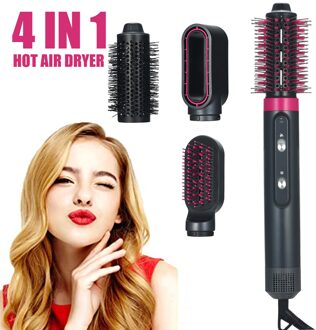 4 In 1 Afneembare Hete Lucht Haar Borstel Kit Negatieve Ionen Haar Golven Krultang Stijltang Air Brush Styler En volumizer uk plug