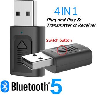 4 In 1 Bluetooth-Compatibel 5.0 Audio Zender & Ontvanger Usb Audio Adapter Voor Pc Tv Hoofdtelefoon Thuis Auto stereo-installatie