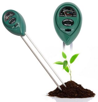 4 In 1 Bodem Ph Meter Bodem Tester Ph Vochtmeter Temperatuur Zonlicht Intensiteit Meting Analyze Zuurgraad Alkali groen(3 in 1)