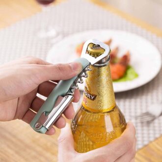 4 in 1 Flesopener Anti-slip Kan Deksel Schroef Opener Kurkentrekker voor Bier Fles Jar Opener Keuken Accessoires