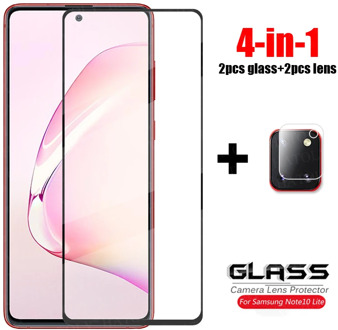 4-in-1 For Glass Samsung Galaxy Note10 Lite Tempered Glass Camera Lens Screen Protector Full Cover Film Samsung Note 10 S10 Lite
