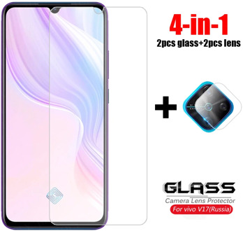 4-in-1 For Glass vivo V17 Tempered Glass vivo Y20 V19 Y50 Y12 Y15 V11 Pro Camera Lens Screen Protector Phone Film Glass vivo V17