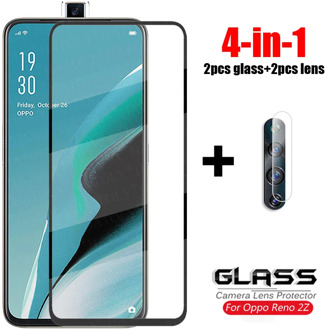 4-in-1 Glass on Reno 2Z Tempered Glass For Oppo Reno2 Z 3 4 Lite 4Z 4F Ace 2 Camera Lens Screen Protector Full Cover Phone Film