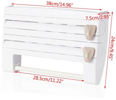 4 In 1 Keuken Organisator Papieren Handdoek Houder Vershoudfolie Snijden Houder Sauceshelf WT