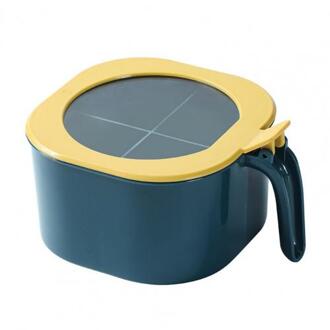 4 In 1 Kruiden Doos Vier-Compartiment Huishoudelijke Keuken Storage Tool Met Lepel Blauw