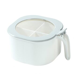 4 In 1 Kruiden Doos Vier-Compartiment Huishoudelijke Keuken Storage Tool Met Lepel grijs