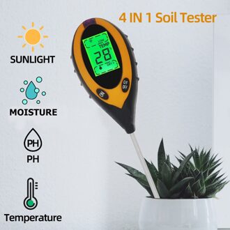 4 In 1 Lcd Elektronische Digitale Display Bodem Tester Ph Vocht Temperatuur Licht Analyzer Test Meter Voor Garden Plant Bloem