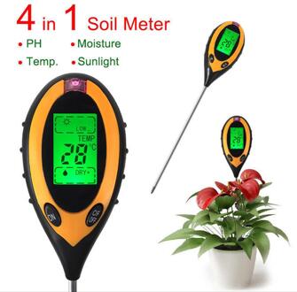 4 In 1 Lcd Ph Meter Bodem Tester Ph Digitale Vochtmeter Temperatuur Zonlicht Intensiteit Meting Voor Tuinieren Plant Landbouw