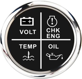 4 In 1 Led Voltmeter Olie Druk Meter Water Temp Gauge Alarm Indicator Met Check Engine Voor Auto Motor Boot accessoires BS