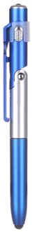 4 In 1 Led Vouwen Licht Pen Multifunctionele Touch Capaciteit Balpen Tablet Mobiel Universal Mini Capacitieve Pen Blauw