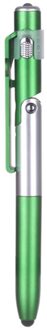 4 In 1 Led Vouwen Licht Pen Multifunctionele Touch Capaciteit Balpen Tablet Mobiel Universal Mini Capacitieve Pen groen