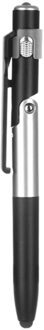 4 In 1 Led Vouwen Licht Pen Multifunctionele Touch Capaciteit Balpen Tablet Mobiel Universal Mini Capacitieve Pen zwart