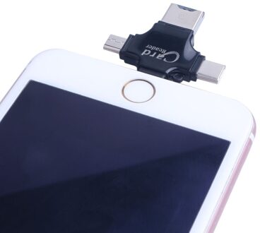 4 in 1 Micro SD Memory Card Reader Lightning/Type-C OTG Kaartlezer voor iphone 6 7 8 plus Samsung S8 S9 OnePlus 5 6