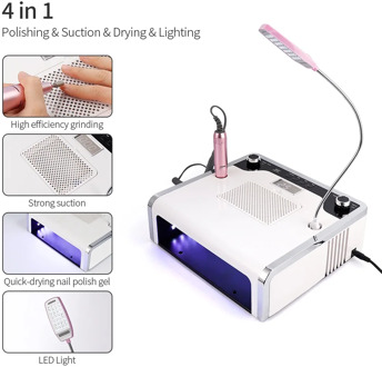 4-IN-1 Mult Nail Machine Vacuum Cleaner Dust Collector With Light UV Nail Lamp 30000RPM Handpiece Drill Manucure Drill Bits Set