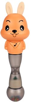4 In 1 Muziek Zand Hamer Speelgoed Baby Molaire Rammelaar Muziek Ritme Stok Flash Educatief Speelgoed Baby Zandloper Muziek Stok baby Bijtring oranje