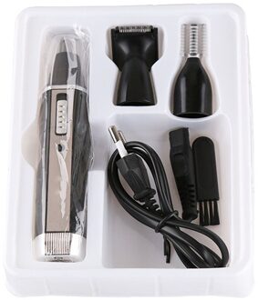 4 In 1 Oplaadbare Clipper Haar Maaier Trimmer Wenkbrauwen Mannen Baard Scheerapparaat Kapsel Machine Kapsel Snijder Professionele 4-in-1-plug