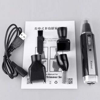4 In 1 Oplaadbare Clipper Haar Maaier Trimmer Wenkbrauwen Mannen Baard Scheerapparaat Kapsel Machine Kapsel Snijder Professionele USB-plug
