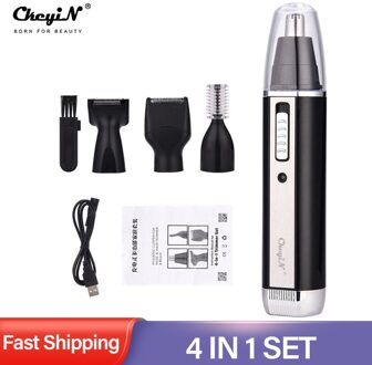 4 In 1 Professionele Elektrische Oplaadbare Neus En Oorhaar Trimmer Scheerapparaat Tempel Cut Voor Mannen Persoonlijke Verzorging Gereedschap S36