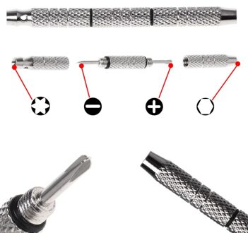 4 In 1 Schroevendraaier Horloge Bril Reparatie Tools Aluminium Staal Draagbare Mini Kits