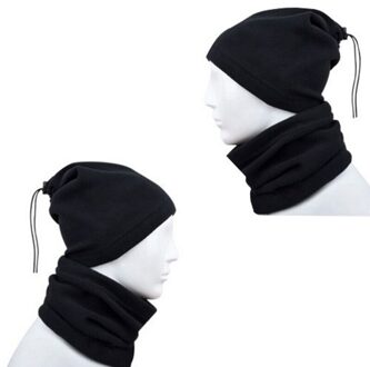 4 In 1 Sjaal Winter Unisex Vrouwen Mannen Zwarte Sport Warm Thermische Snood Halswarmer Gezichtsmasker Beanie Hoeden Dragen kraag
