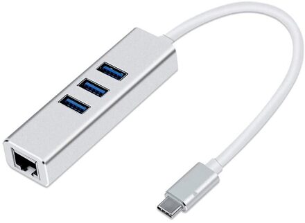 4-In-1 Usb 3.0 Naar Ethernet Adapter, met RJ45 10/100/1000 Gigabit Ethernet Adapter Ondersteuning Win 7/8/10, Mac Os, Linux