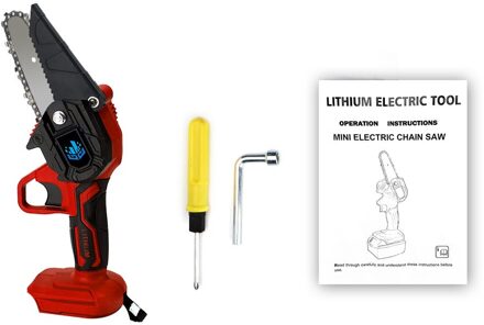 4 Inch 1000W Mini Elektrische Zaag 128Vf Lithium Kettingzaag Draagbare One-Handed Elektrische Snoeizaag Voor Tuin Hout werken/Cutter rood