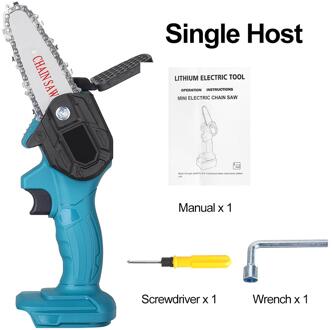 4-Inch 21V 1000W Draadloze Elektrische Kettingzaag Set Met 0/1/2 Stuks Batterijen eu Plug Oplaadbare Kettingzaag Voor Hout Snijgereedschap single Host