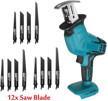 4 Inch 600W Elektrische Kettingzaag & Draadloze Reciprozaag Met Zaagbladen Snijmachine Elektrische Zagen Voor Makita 18V Batterij met 12 blades