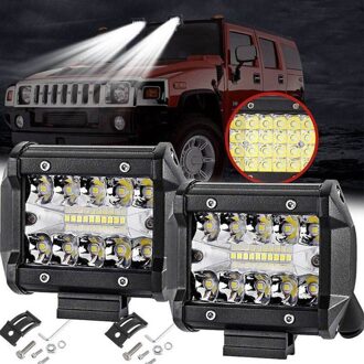 4 "Inch 60W 20LED Flood Spot Combo Off-Road Driving Fog Lamp Boot Suv
