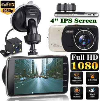 4 Inch Dash Cam Dual Lens Car DVR Security Camera Full HD 1080P Night Vision Video Recorder G-sensor Rearview Parking Monitor