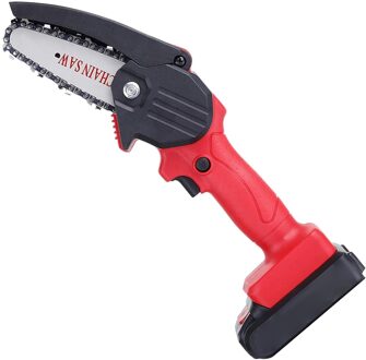 4 Inch De Mini Elektrische Kettingzaag Ooit Batterij-Aangedreven Hout Cutter Oplaadbare Beste Prijs Us plug Qw rood