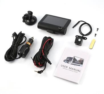 4-Inch Hd 1080P 3 Lens Auto Dvr Bewegingsdetectie & Parking Monitor Dash Cam Voertuig Video Recorder met Achteruitrijcamera