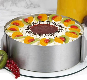 4 Inch Round Mousse Cake Ring Adjustable Cake Ring Mold with Scale Retractable Stainless Steel Circle Baking Cake Tools