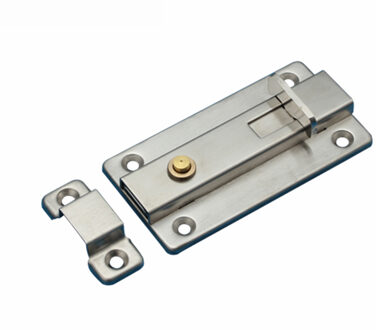4 Inch Rvs Deurslot Sliding Lock Barrel Bolt Automatische Voorjaar Klink Veiligheid Slot Voor Hotel Kantoor Thuis Kabinet