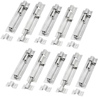 4 Inch Rvs Veiligheid Slide Klink Barrel Bolt Gate Barrel Bolt, Deurslot 10Pcs