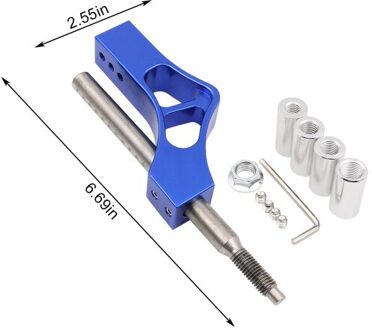 4 Kleur Aluminium Verstelbare Hoogte Lever Auto Pookknop Extender Shifter Extension Single Bend Auto Shifter Extender blauw