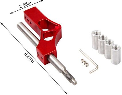 4 Kleur Aluminium Verstelbare Hoogte Lever Auto Pookknop Extender Shifter Extension Single Bend Auto Shifter Extender rood