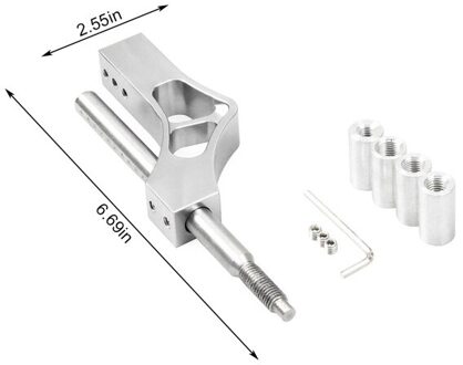 4 Kleur Aluminium Verstelbare Hoogte Lever Auto Pookknop Extender Shifter Extension Single Bend Auto Shifter Extender zilver