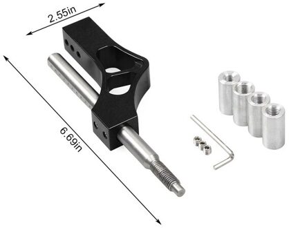 4 Kleur Aluminium Verstelbare Hoogte Lever Auto Pookknop Extender Shifter Extension Single Bend Auto Shifter Extender zwart