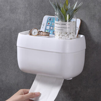 4 Kleur Dubbele Laag Toiletrolhouder Wc Tissue Box Wall Mount Multifunctionele Waterdichte Badkamer Storag Duurzaam Thuis White2