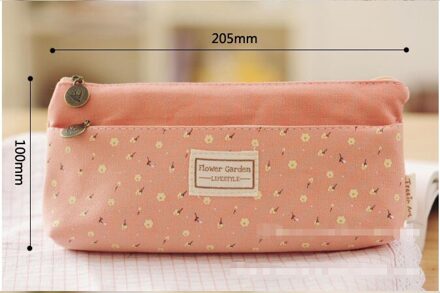 4 Kleur Dubbele Rits Potlood Gevallen Potloden Draagbare Student Briefpapier Opslag Potlood Tas Voor School Kantoorbenodigdheden 1 Pcs roze