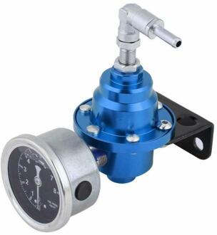 4 Kleur Universele Verstelbare Aluminium Fuel Pressure Regulator Met Gauge Kit Zwart Titanium Olie Drukregelaar blauw