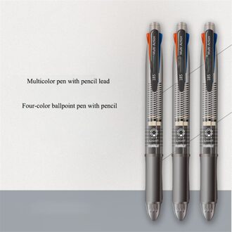 4 Kleuren 0.7 Mm Balpennen + 0.5 Mm Mechanische Potloden Multicolor Balpen Automatische Potlood Voor Student Kantoorbenodigdheden