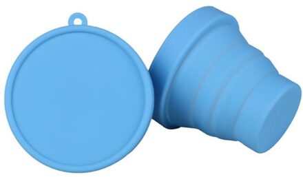 4 Kleuren 170Ml Draagbare Siliconen Telescopische Inklapbare Telescopische Cup Reizen Servies Inklapbare Cup Candy Outdoor Camping blauw