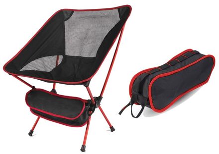 4 Kleuren Draagbare Duurzaam Ultralight Reizen Klapstoel Outdoor Camping Strand Wandelen Picknick Zetel Vissen Stoel rood