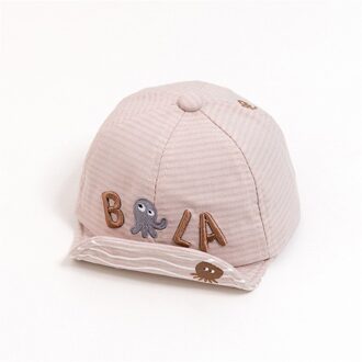 4 Kleuren Kinderen Geborduurde Brief Leuke Zonnescherm Hoed Baby Katoen Zonnebrandcrème Zachte Rand Baseball Cap Beige