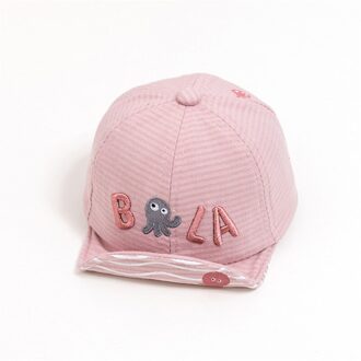 4 Kleuren Kinderen Geborduurde Brief Leuke Zonnescherm Hoed Baby Katoen Zonnebrandcrème Zachte Rand Baseball Cap Roze