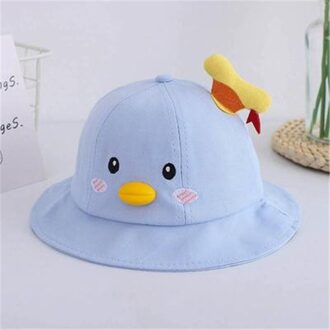 4 Kleuren Kinderen Leuk Eendje Wastafel Cap Baby Katoen Zonnebrandcrème Visser Hoed 1-3 Jaar Oud Blauw