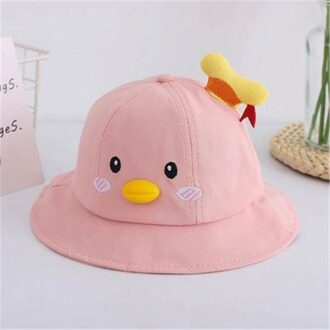4 Kleuren Kinderen Leuk Eendje Wastafel Cap Baby Katoen Zonnebrandcrème Visser Hoed 1-3 Jaar Oud Roze